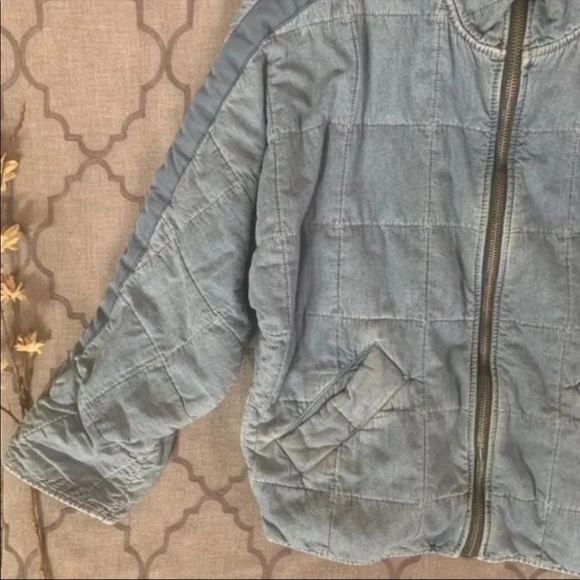 🎉HOST PICK🎉NWT-Free People Vintage-Vibe Dolman Quilted Denim Jacket (XS) - Picture 5 of 14